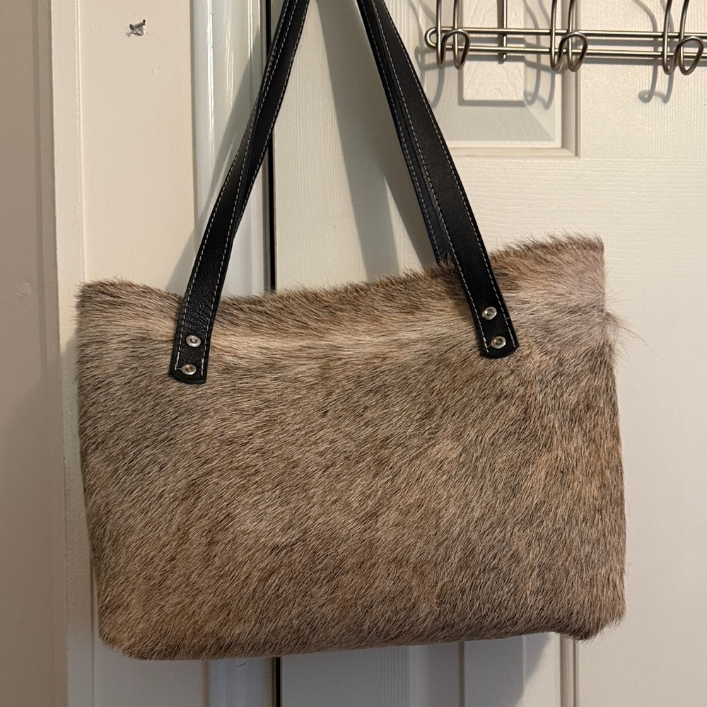 Stylish Tan Cow Fur Women's Bag